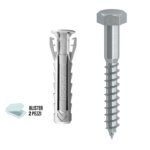 SX Plus K Tassello Nylon con Bordo 4 Espandenti in Blister da pz.2+2 Viti TE varie misure | Fischer